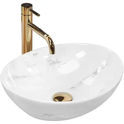 Умывальник (раковина) REA SOFIA NATURE MARBLE накладной белый (REA-U6605)