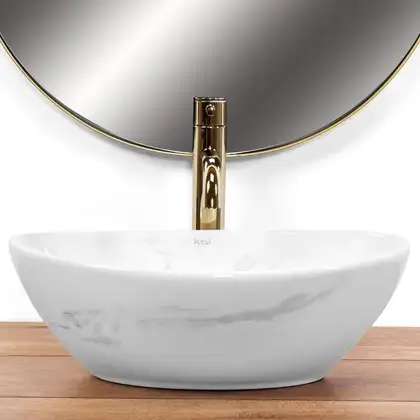 Умывальник (раковина) REA SOFIA NATURE MARBLE накладной белый (REA-U6605)