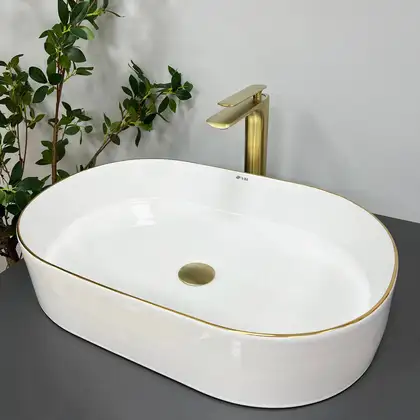 VBI Verona 60 Gold Edge Умивальник накладний, білий (VBI-011308)
