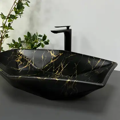 VBI Venezia Marble Раковина накладна, чорний матовий (VBI-012406)