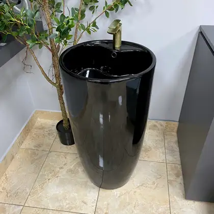 VBI Agriento Black Glossy Умивальник напольний, чорний (VBI-019005)
