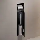 Вбудований тримач для йоржика та туалетного паперу Hansgrohe XtraStoris Rock, колір - Matt Black  56062670