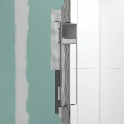 Вбудований тримач для йоржика та туалетного паперу Hansgrohe XtraStoris Rock, колір - Matt White  56062700