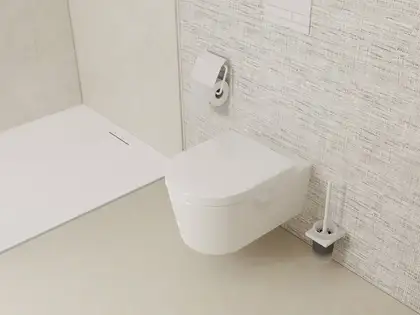 Унітаз підвісний AquaFall Flush (безободковий) Hansgrohe EluPura S (БЕЗ СИДІННЯ)  60193450