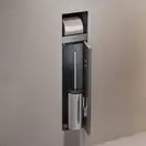 Вбудований тримач для йоржика та туалетного паперу Hansgrohe XtraStoris Rock, колір - Brushed Stainless Steel 56062800