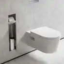 Вбудований тримач для йоржика та туалетного паперу Hansgrohe XtraStoris Rock, колір - Brushed Stainless Steel 56062800