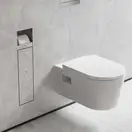 Вбудований тримач для йоржика та туалетного паперу Hansgrohe XtraStoris Rock, колір - Brushed Stainless Steel 56062800