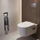Вбудований тримач для йоржика та туалетного паперу Hansgrohe XtraStoris Rock, колір - Brushed Stainless Steel 56062800