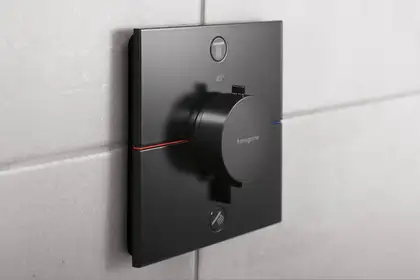 Душова система прихованого монтажу Hansgrohe Pulsify Ø260 мм із термостатом ShowerSelect Comfort E (колір - чорний матовий)  1557224140670
