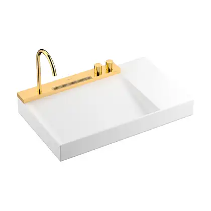 Раковина Hansgrohe Avalegra AquaUnit 78 х 47,5 х 10 см, без переливу, з функцією QuickClean+, із змішувачем, Polished Gold Optic  22473990