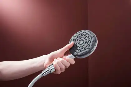 Душова система з термостатом Hansgrohe Raindance Alive Q 210/340 1jet EcoSmart з ShowerSelect Comfort, (колір - хром)  24591000