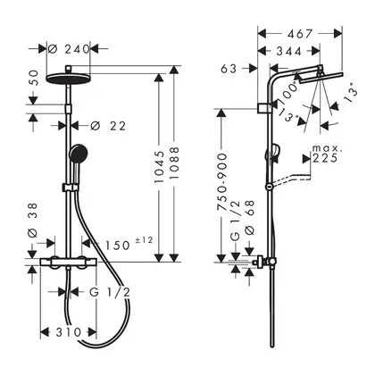 Hansgrohe Activera S 240 Душова система, хром (28078000)