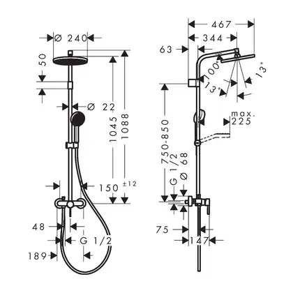Hansgrohe Activera S 240 Душова система, хром (28875000)