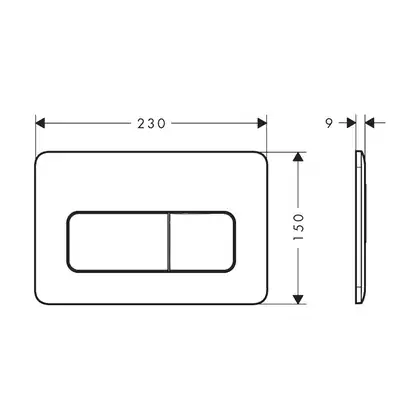 Клавіша змиву Hansgrohe iFrame Original Q, Chrome  66001000