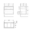 Дзеркало з LED підсвічуванням 80 х h70 см Geberit Option Basic Square  502.807.00.1