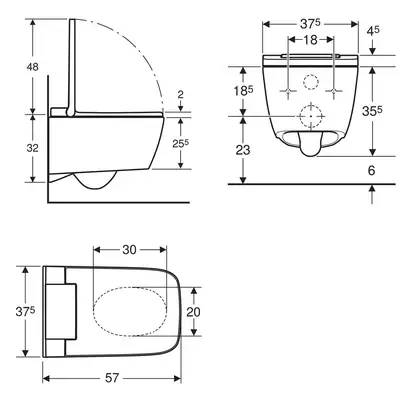 Підвісний унітаз-біде Geberit AquaClean Sela Square (білий KeraTect)  146.250.01.1
