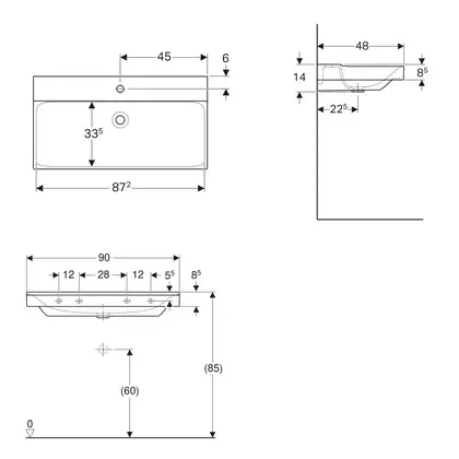 Раковина Geberit One 75 х 48 см  505.004.00.1