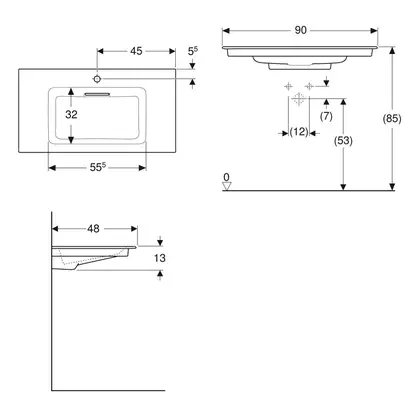 Раковина Geberit One 90 х 48 см  505.006.00.1