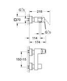 Grohe Eurocube Змішувач для душу, хром (23145000)
