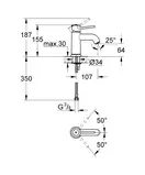 Grohe BauClassic Змішувач для раковини S, хром (23162000)