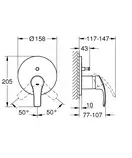 Grohe Eurosmart Змішувач прихованого монтажу, хром (24043002)