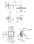 Grohe Eurocube Душова система прихованого монтажу, хром (25238000)