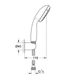 Душовий набір з тримачем, 2 режими струменя Grohe New Tempesta Classic (26164001)