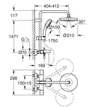 Grohe New Tempesta Cosmop. Душова система з термостатом, хром (26223001)