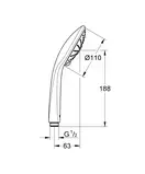 Ручний душ, 3 режими струменя Grohe Euphoria (27221001)