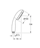 Ручний душ, 1 режим струменя Grohe New Tempesta Classic (27852001)