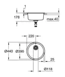 Мийка для кухні із нержавіючої сталі Grohe K200 (31720SD0)