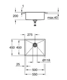 Мийка для кухні із нержавіючої сталі Grohe K700 (31726SD0)