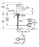 Grohe Essence New Змішувач для раковини S-розмір, хром (32898001)