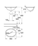 Grohe Bau Ceramic Вбудована раковина 55, біла (39423000)