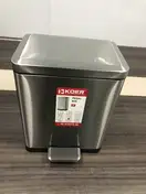 Відро для сміття з плавним закриттям прямокутне Koer TC-010315-02 15 л колір нержавійка (KR5603)