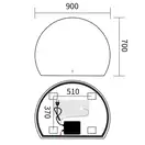 Дзеркало Mixxus Premium TOPPER MS01-90x70-Reverse з Led Touch, Anti-fog, димером (3-6,5kK) (MP6632)