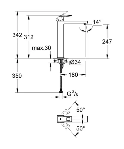 Grohe Eurocube Смеситель для раковины, хром (23406000) Grohe Eurocube Смеситель для раковины, хром (23406000)