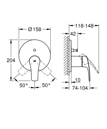 Grohe Eurosmart New Змішувач прихованого монтажу, хром (24043003)