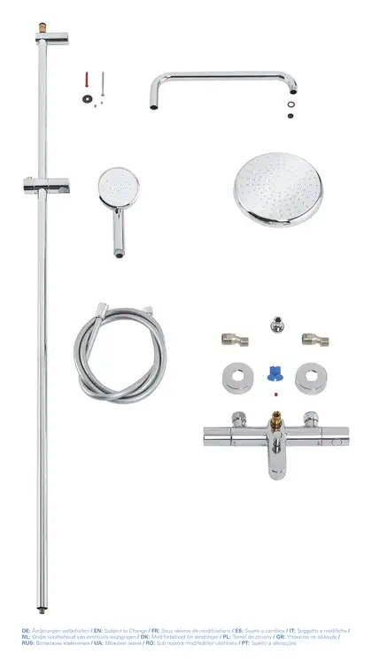 Grohe New Tempesta Cosmop. Душова система з термостатом, хром (26223001)