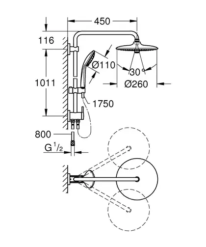 Душова система із перемикачем Grohe Euphoria System (27421002)