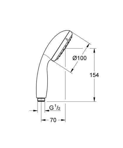Ручний душ, 1 режим струменя Grohe New Tempesta Classic (27852001)