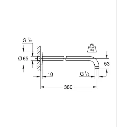 Душовий кронштейн Grohe RSH 380 мм (28361000)