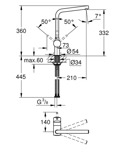 Grohe Minta Змішувач для кухні, хром (31375000)