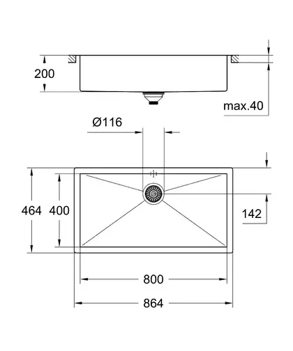 Мийка кухонна Grohe EX Sink K700 (80 cm) (31580SD0) Мийка кухонна Grohe EX Sink K700 (80 cm) (31580SD0)