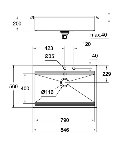Мийка кухонна Grohe EX Sink K800 подвійна (90 cm) (31584SD0)