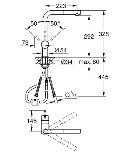 Grohe Minta Змішувач для кухні, висувний вилив (32168000)