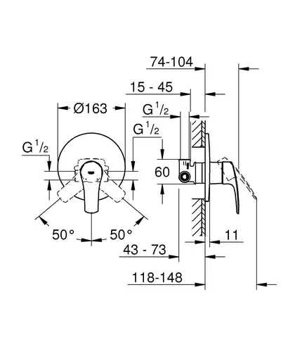Grohe Eurosmart New Змішувач прихований, хром (33556003)