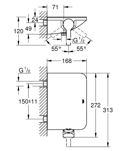 Grohe Lineare New Смеситель для душа, хром (33865001)