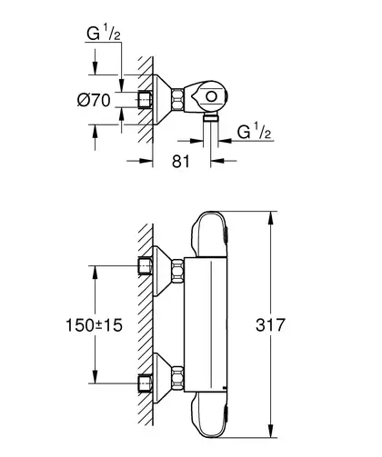 Термостат для душу Grohe Grohtherm 1000 New (34143003) Термостат для душу Grohe Grohtherm 1000 New (34143003)