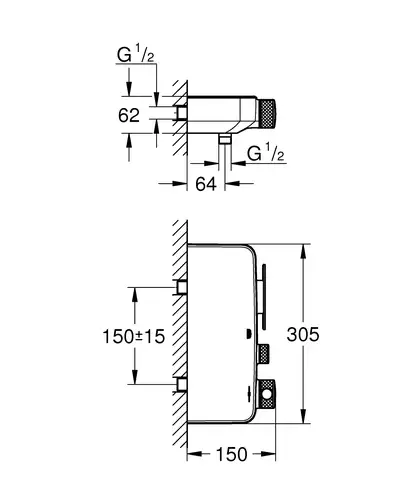 Термостат для душу Grohe Grohtherm SmartControl (34719000)